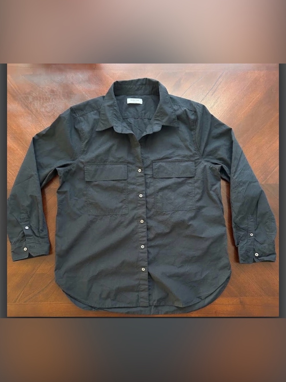 Babaton Black Long-Sleeve Button-Down Shirt size L